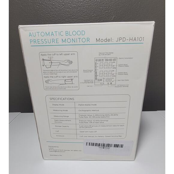 LAZLE Blood Pressure Monitor Model JPD-HA101 Automatic NEW - Picture 7 of 9